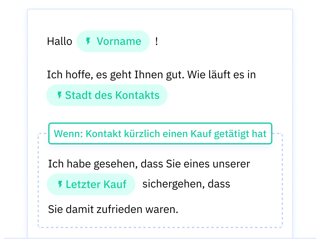 Personalized email DE